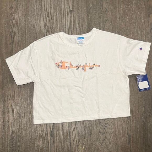 Champion Tops - NWT Champion White Floral Graphic Crop Top - Size M